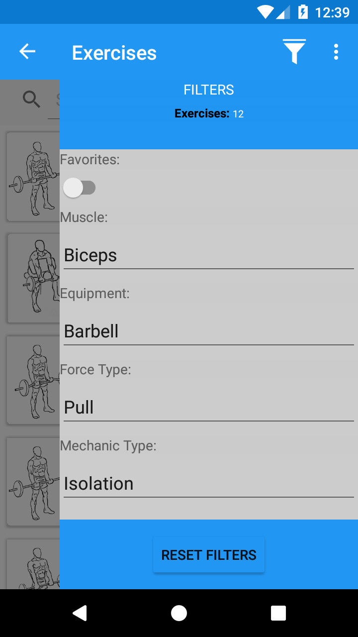 exerci search screenshot